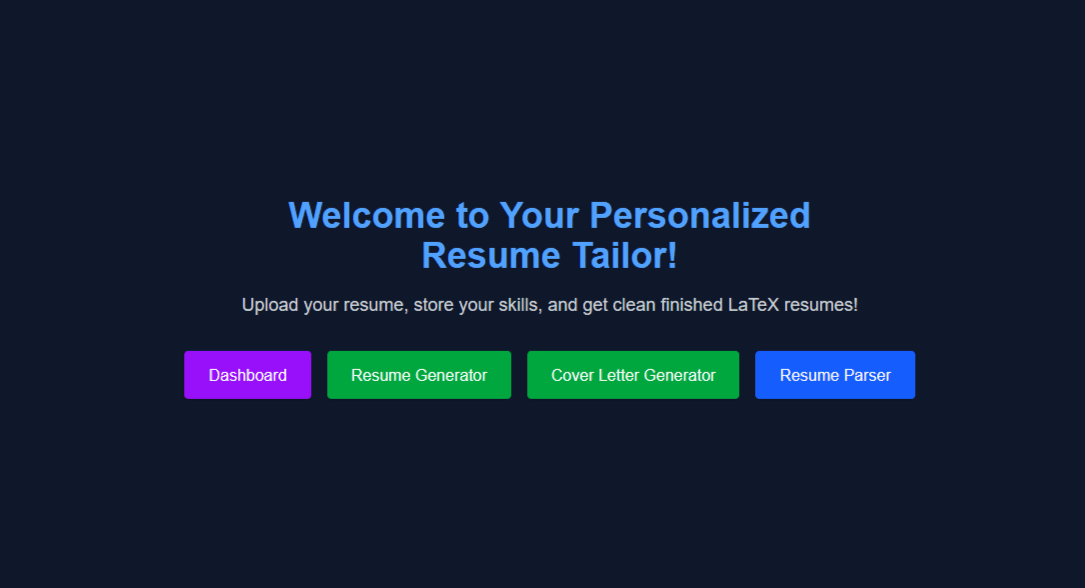 Homepage of AI Resume Tailor