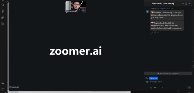 In-meeting view of Zoomer