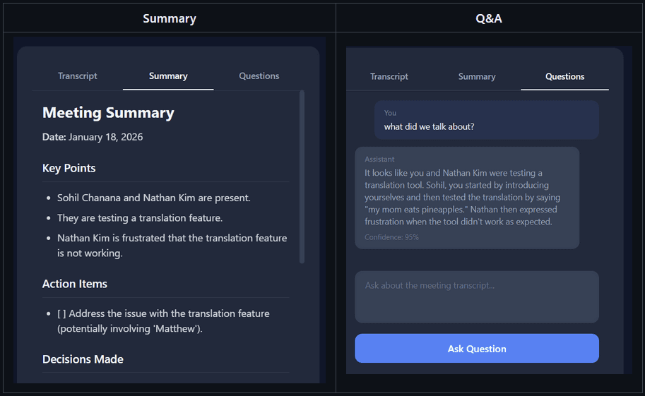 Post-meeting summary and questions of Zoomer